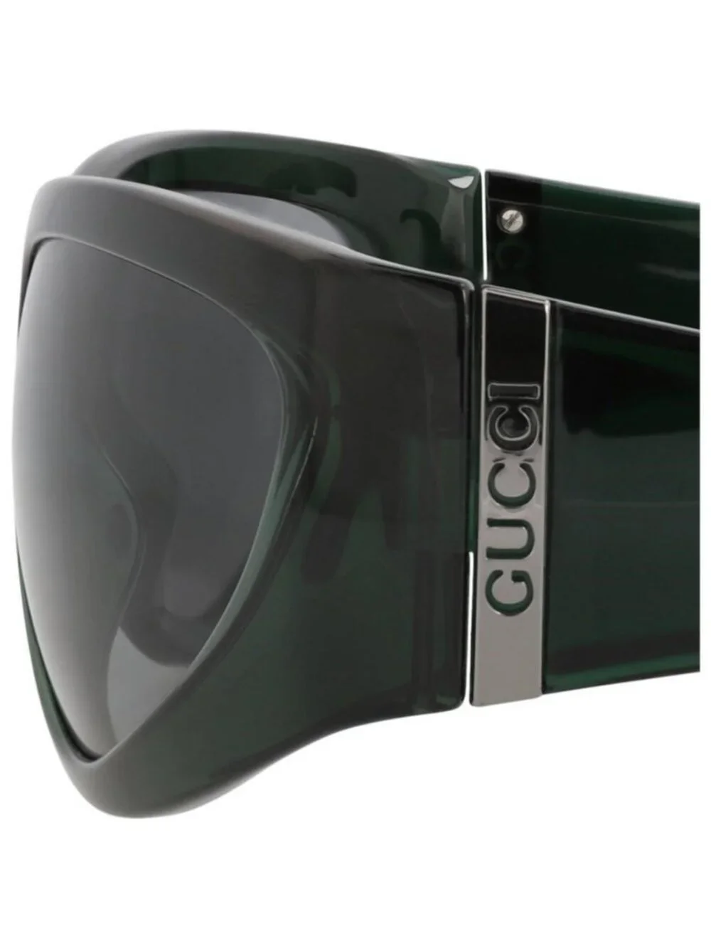 New Gucci Mens Shield/Wrap Green Green Grey Fashion Designer Sunglasses